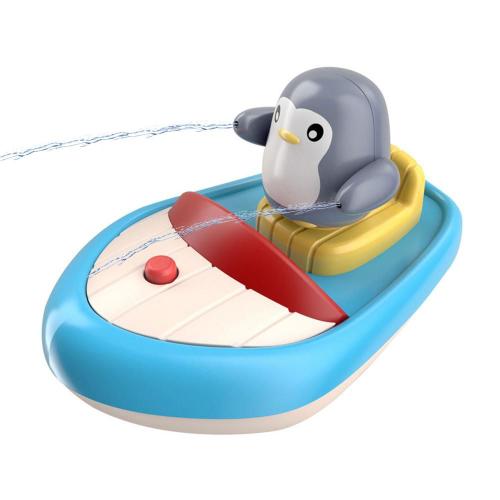 Jouets De Bain Pour Bébé, Bateau Électrique Avec 3 Pingouins, Arroseur Automatique