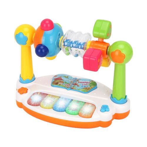 Piano Musical Rotatif Pour Bébé, Jouet Éducatif Avec Son D'Animaux Lumineux, Clavier Sonore, Cadeau Pour Enfant