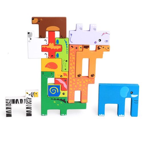 Blocs De Construction D'Animaux Mignons, Jeu Éducatif Précoce De Coordination ¿Il-Main En Bois Amusant, Ensemble De Jouets Pour Bébé, Cadeaux De Noël Pour Enfant