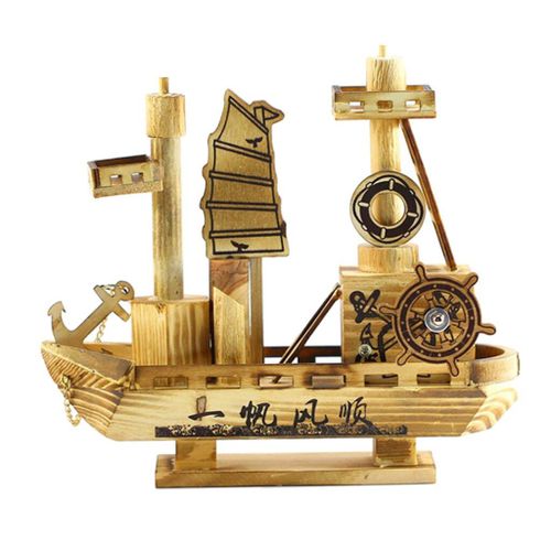 Décoration Créative Pour La Maison, Artisanat En Bois, Figurine De Voile, Boîte À Musique De Petit Bateau En Bois, Ornements, Modèle De Voile, Cadeau