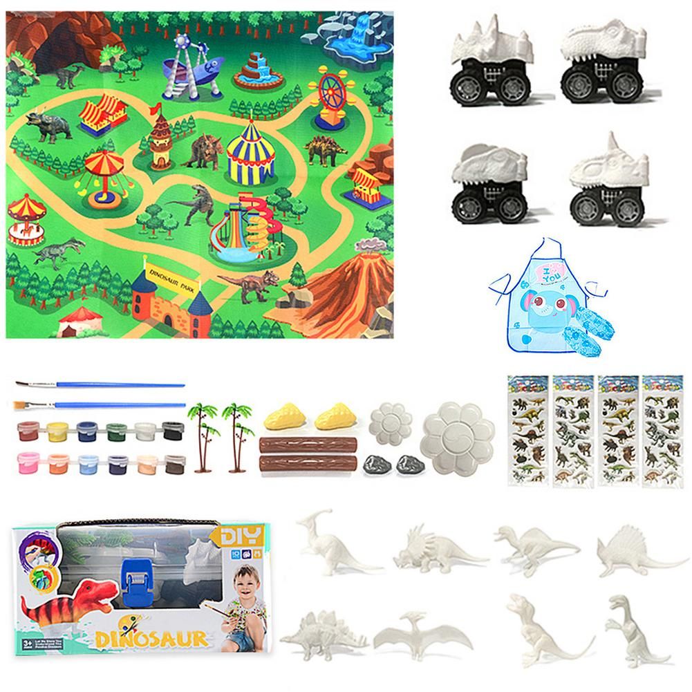 Kit De Pinceaux D'Art Et De Peinture Pour Enfants, Bricolage, Modèle De Dinosaure, Jouet Pour Enfants, Autocollants De Dinosaure, Jeu De Société, Jouet Éducatif