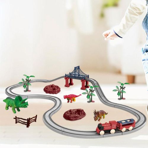 Rails De Train, Jouets Créateur Monde De Dinosaures, Pistes De Voiture Pour Tout-Petits