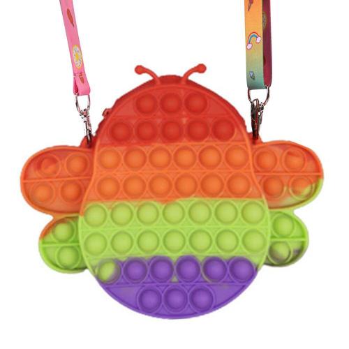 Sac À Bandoulière Anti-Stress Pour Enfants Et Adultes, 1 Pièce, Anti-Stress, Forme Abeille, Décompression, Rangement, Sac À Main, Organisateur, Jouet Sensoriel Interactif