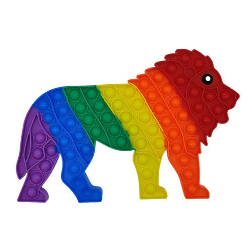 Jouets Sensoriels À Bulles En Silicone, Grand Lion Lumineux Arc-En-Ciel, Pour Soulager Le Stress, Plateau De Presse, Tapis De Tasse Pour Enfant Et Adulte