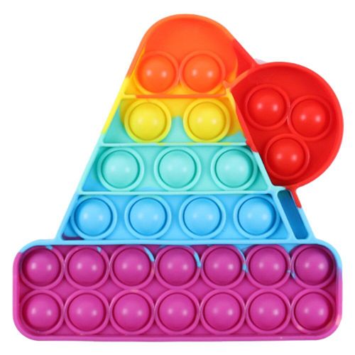 Puzzle Anti-Anxiété, Anti-Stress, Soulagement De La Pression, Autisme, Tdah, Kit De Soulagement Des Bulles, Chapeau De Noël, Jouet Sensoriel À Pression Arc-En-Ciel