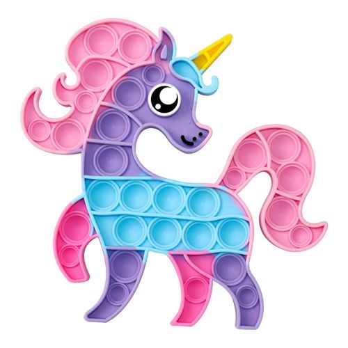 Jouets Sensoriels En Silicone Pour Enfants Et Adultes, Licorne Souriant, Anti-Stress, Réutilisables, Cadeaux À Usages Multiples, Portables