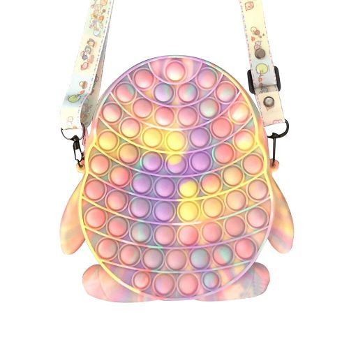 Sac À Bandoulière En Silicone Pour Jouets Sensoriels, 1 Pièce, Sac À Bandoulière Pour Pingouin, Pendentif Anti-Stress, Sac De Rangement À Pression, Cadeau À Usages Multiples