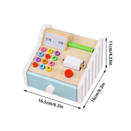 Simulation De Caisse Enregistreuse Et De Carte De Crédit, Maison De Jeu Interactive En Bois Pour Jeunes, Ensemble De Jouets En Bois