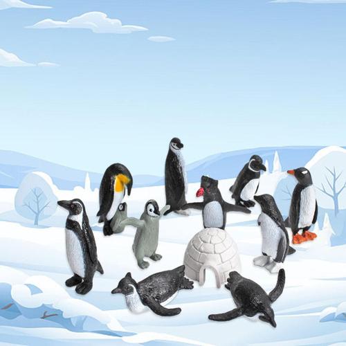 Ensemble De Figurines D'Animaux En Forme De Pingouin Pour Enfants, 11 Pièces