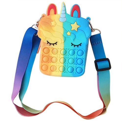 Sac À Main Anti-Stress À Bulles Licorne Décompression, Sac À Main À Pression Mignon, Organisateur De Rangement Pour Enfants Et Adultes, Jouet Sensoriel