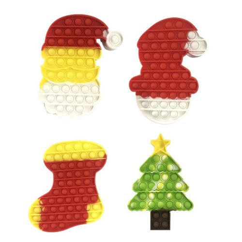 Puzzle De Noël Pour Enfants, Anti-Stress, Amusant, Anti-Anxiété, Anti-Stress, Éducatif, Jouets, Push Bubble, Sensoriel, 4 Pièces