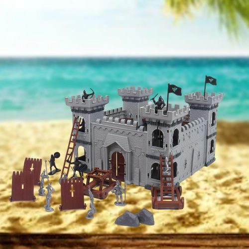 Ensemble De Modèles De Bataille De Château, Jeu De Puzzle, Assemblage, Simulation De Siège De Guerre, Transporteur De Troupes, Véhicule À Plateforme Haute Pour Gazon