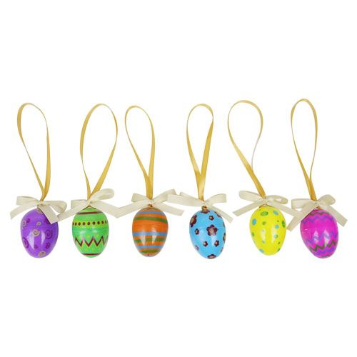 ¿Ufs De Pâques Peints À La Main, 6 Pièces, Bricolage, Jouet À Colorier, Simulation D'¿Ufs De Poule, Décor De Fête De Pâques