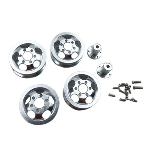 Moyeu De Roue En Métal Pour Voiture Rc, Pour Pièces De Camion Modèle De Voiture, Argent, Échelle 1/16