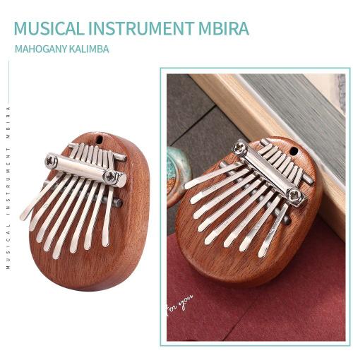 Mini Instrument De Musique À Percussion En Bois D'Acajou, 8 Touches, 70x50x30mm, Piano À Pouce En Bois D'Acajou, Sanza Mbira Africain