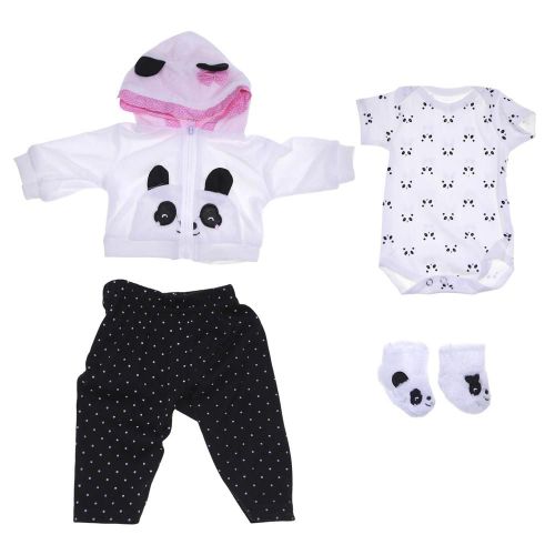 Vêtements De Poupée Pour Nouveau-Né De 16 À 18 Pouces, Accessoires De Tenue, 4 Ensembles Assortis, Panda, Tenue Pour Nouveau-Né
