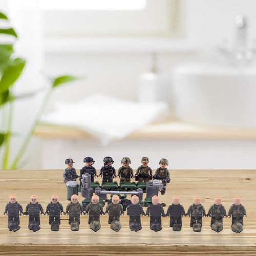 Figurines De Soldats De L'Armée, Mini Blocs De Construction, Briques, Ensemble De Jouets, Accessoires De Bras, Camouflage, Casques De L'Armée De Terre, Pièces De Pistolet, Kit De Jouets