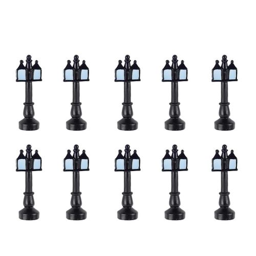 Lampe De Rue Double Carrée, Modèle De Bâtiment, Décor De Table De Sable, 10 Pièces