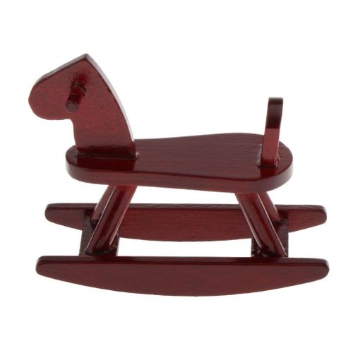 12ème Maison De Poupée En Acajou Rouge, Mini Cheval-Coq, Ornements En Bois Pour Tout-Petits, Bricolage