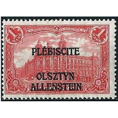 Allemagne, Anciens États 1920, Timbre Allemand, Très Beau Timbre Neuf** Luxe Yvert 10, Poste Centrale De Berlin, Surchargé "Plébiscite Olsztyn Allenstein" Pendant Le Protectorat Allié.