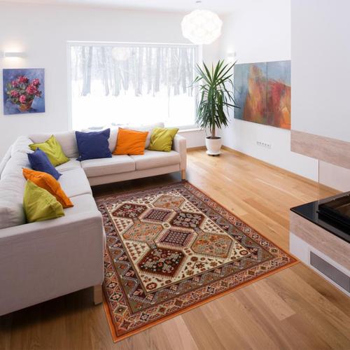 Jadorel Tapis Moderne 120x170 Cm Rectangulaire Nazar 2142070 Belis Tapis Matériel Synthétique Multicolore Beige Salon Adapté Au Chauffage Par Le Sol