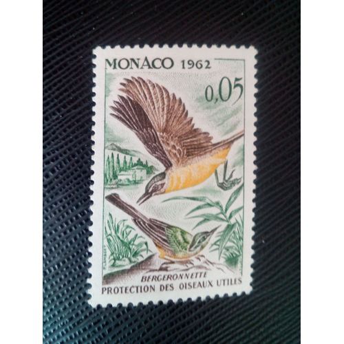 Timbre Monaco Yt 581 Bergeronnette Printanière (Motacilla Flava) 1962 ( 160206 )