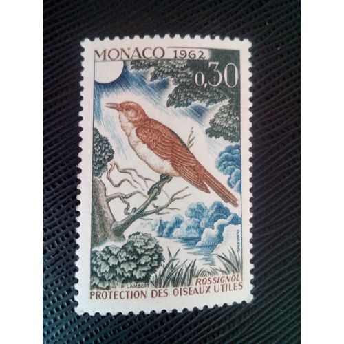 Timbre Monaco Yt 586 Rossignol Commun (Luscinia Megarhynchos) 1962 ( 160206 )