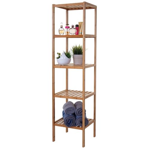Étagère De Salle De Bains Hwc-B18, Armoire, Bambou   140x34x33cm
