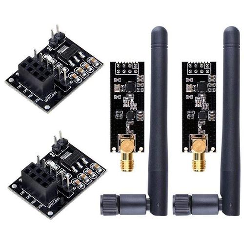 Module émetteur-récepteur RF NRF24L01 + PA + LNA avec antenne SMA NEW-2Pcs GHz 2.4 M + NRF24L01 sans fil pour Arduino, 1100