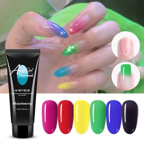 Vernis À Ongles En Gel Thermique, 1 Pièce De 15ml, Extension De Construction, Acrylique, Gel À Couleur Changeante, Uv Led, Pour Cadeau De Noël 