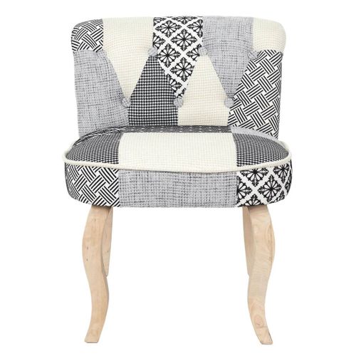 Giada - Fauteuil Baroque Patchwork Motifs Grisés