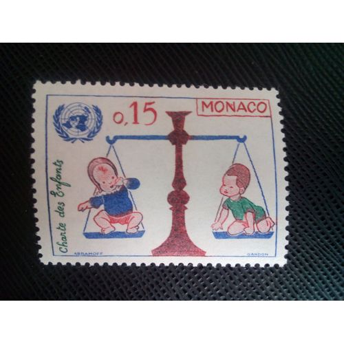 Timbre Monaco Yt 601 Deux Enfants Sur Une Balance 1963 ( 160206 )