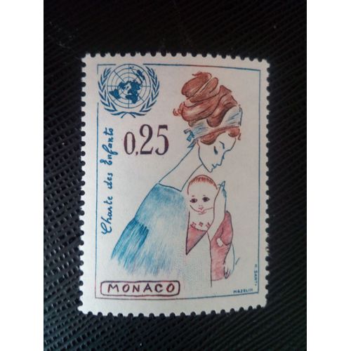 Timbre Monaco Yt 603 Mère Avec Enfant, Par H. Santi (19 Ans) 1963 ( 160206 )
