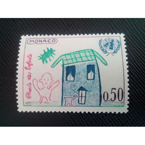 Timbre Monaco Yt 604 Enfant Et Maison, De Ginocchio (8 Ans) 1963 ( 160206 )