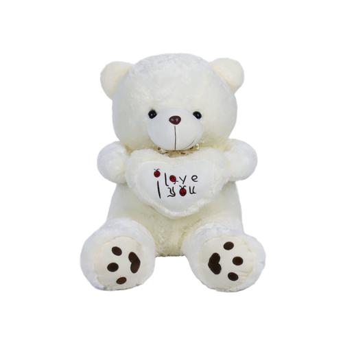 Vercart Grand Nounours Ours Souriant En Peluche Xxl Teddy Bear Jouet Oursons Avec CUr Douce Cadeaux De Noël Pour Bébé Enfant Ado Fille Garçon Blanc 50cm