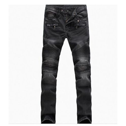 Jeans De Motard Décontractés Pour Hommes,Pantalons En Denim College,Taille Longue,Mince,Droit,Moto,Grande Taille,Mode Masculine,Fjlarge
