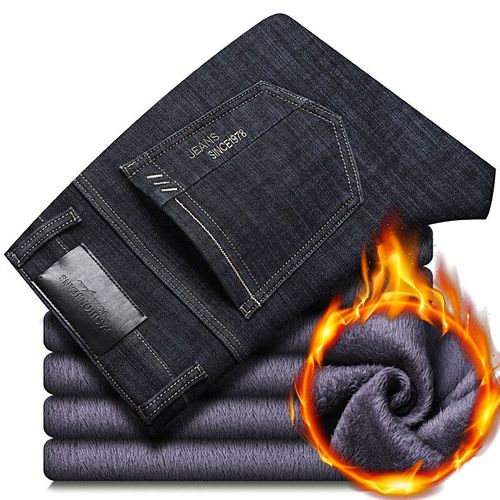 Jean Classique À Coupe Régulière Pour Homme,Pantalon De Marque Masculin,Chaud,Rembourré En Velours