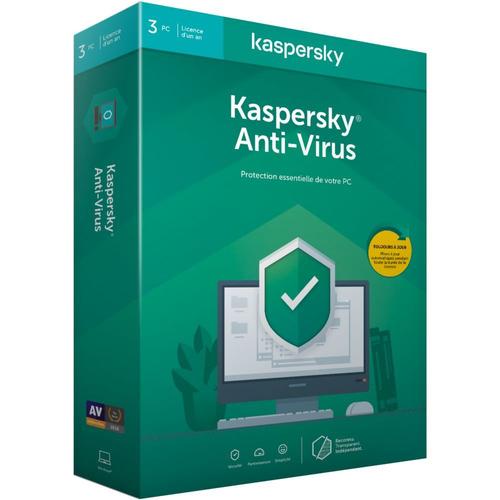 Logiciel Antivirus Et Optimisation Kaspersky Antivirus 2020 (3 Postes / 1 An)