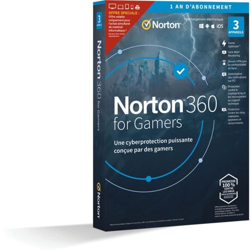 Logiciel Antivirus Et Optimisation Norton Lifelock 360 Gaming 50go 3 Postes