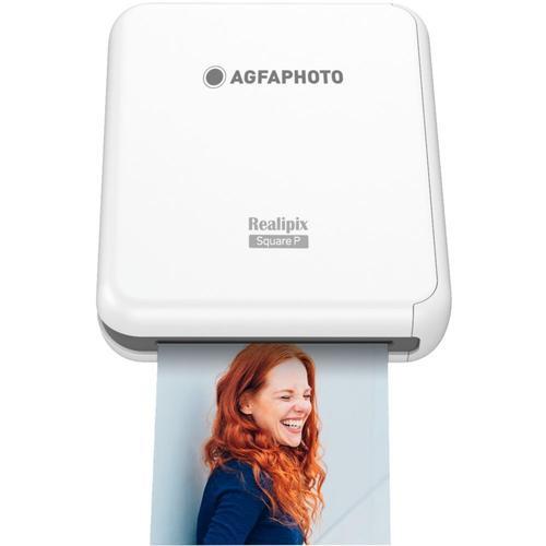 Agfaphoto Realipix Square P - Imprimante - couleur - thermique par sublimation - 76 x 76 mm jusqu'à 0.83 min/page (couleur) - Bluetooth - blanc