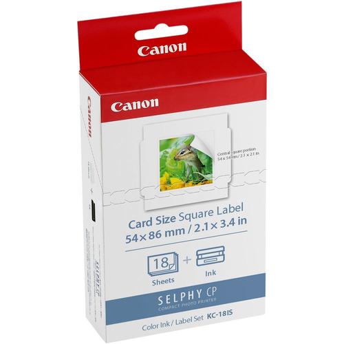 Canon KC-18IS - 1 - (18 feuille(s) kit cassette à ruban d'impression + papier - pour Selphy CP1000, CP1200, CP820, CP900, CP910