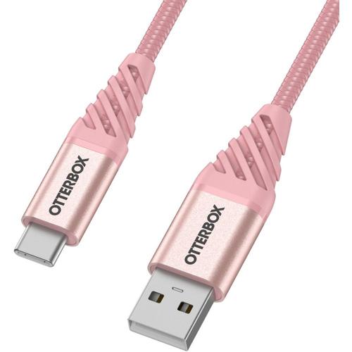 OtterBox Premium - Câble USB - 24 pin USB-C (M) pour USB (M) - USB 2.0 - 3 A - 1 m - rose pétillante