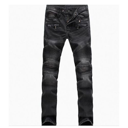 Jeans De Motard Décontractés Pour Hommes,Pantalons En Denim College,Taille Longue,Mince,Droit,Moto,Grande Taille,Mode Masculine,Fjlarge