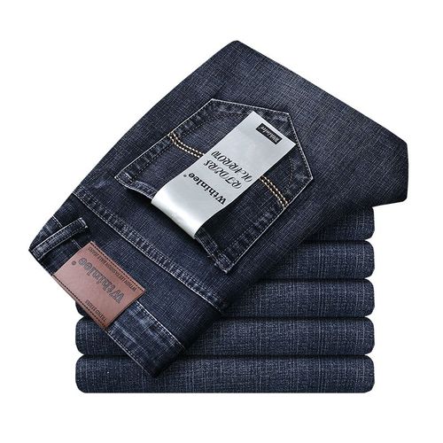 Wthinlee-Jean En Denim Bleu Pour Homme,Style Classique Décontracté,Coupe Droite,Idéal Pour Le Travail,Vêtement De Marque,Taille 28 À 40