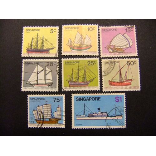 51 Singapour Singapour 1980 / Voiliers / Yvert 335 À 339 + 341 À 343 Fu