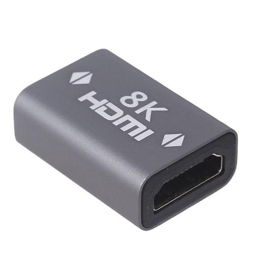 connecteur de câble HDMI femelle à femelle, coque en alliage aluminium, compatible 8K 4K 2K et autres résolutions