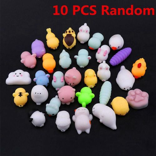 Boule Anti-Stress En Forme De Chat Mignon, 10 Pièces, Anti-Stress, Doux Et Collant, Jouet Cadeau Amusant