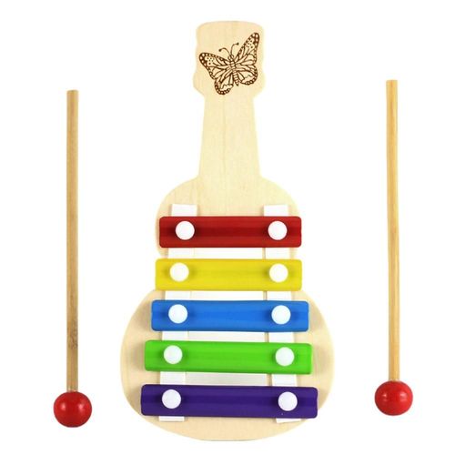 Guitare En Bois En Forme De Xylophone À 5 Notes, Instrument De Musique Éducatif Pour Bébé, Jouet Pour Enfants