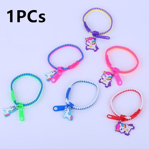 1/3/5pcs Licorne Pendentifs Bracelet À Glissière Soulagement Du Stress Jouet Enfants Enfants Tdah Autisme Main Jouets Sensoriels Focus Fidget Jouets Cadeaux