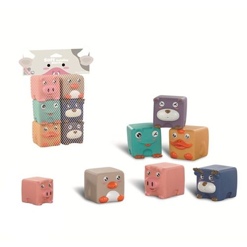 Blocs De Construction Souples En Silicone Colorés, Jouets À Empiler, Dessin Animé, Stimulation Du Développement Du Cerveau Du Bébé, Fourniture Préscolaire